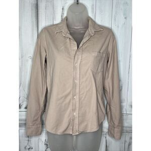 FRANK & EILEEN BEIGE LONG SLEEVE BUTTON UP BRUSHED COTTON FLANNEL BARRY SHIRT XS
